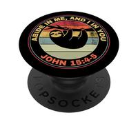 Demeurez en Moi et Moi en Vous Je suis la Vigne Jean 15:4-5 La Paresse PopSockets PopGrip Adhésif