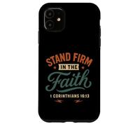 Demeurez fermes dans la Foi (Corinthiens 16, 13) Vintage Christian Coque pour iPhone 11