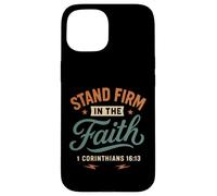 Demeurez fermes dans la Foi (Corinthiens 16, 13) Vintage Christian Coque pour iPhone 15