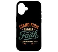 Demeurez fermes dans la Foi (Corinthiens 16, 13) Vintage Christian Coque pour iPhone 16