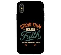 Demeurez fermes dans la Foi (Corinthiens 16, 13) Vintage Christian Coque pour iPhone X/XS