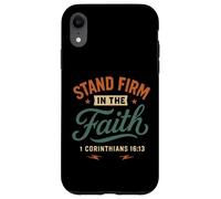 Demeurez fermes dans la Foi (Corinthiens 16, 13) Vintage Christian Coque pour iPhone XR