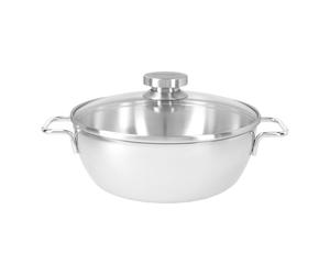 Demeyere Apollo 7 Poêle de service avec couvercle en verre 24 cm, Inox 18/10