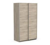 Demeyere Armoire Porte Coulissante avec Penderie Moderne - Coloris Chêne Kronberg & Finitions Métal - 116,5 x 59,8 x 203 cm