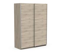 Demeyere Armoire Porte Coulissante avec Penderie Moderne - Coloris Chêne Kronberg & Finitions Métal - 148 x 59,9 x 203 cm