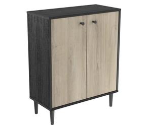 Demeyere Buffet Commode Industriel 2 Portes Ouvrante Vert et Bois Arty - Meuble de Rangement 2 Portes - Fabriqué en France