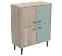 Demeyere Buffet Industriel 4PORTES Arty, Bois d'ingénierie, Vert, 607x285x757MM