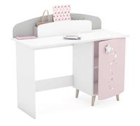 Demeyere Bureau Enfant Fille Rose Pâle avec Etoiles - Rangement Pratique - Peinture Non Toxique - Petit Bureau (113,2 cm) Parfait pour Une Chambre d’Enfant