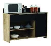 Demeyere Cracco A10 Buffet. Dim. 123 * 40 * 85H cm. melamina. chêne Brut et Noir.