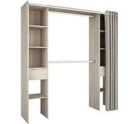 Dressing Kit dressing 2 colonnes 2 penderies 2 tiroirs Décor Chene Shannon