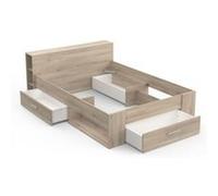 Lit adulte 140 190 cm Chene Kronberg O ygene Gris
