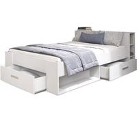 DEMEYERE Lit adulte contemporain blanc perle + tete de lit - l 160 x L 200 cm - OXYGENE