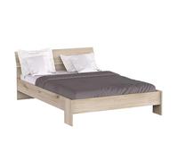 Demeyere Lit double Prins chambre 135 x 190 cm, structure de lit double avec tête de lit en chêne Kronberg