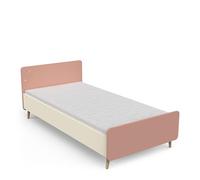 Demeyere Lit Fille Rose et Blanc avec Etoiles Dorées - Lit 1 Personne (90x200) - Peinture Non Toxique - Meuble de Chambre d’Enfant Fabriqué en France - Gamme Suzie