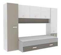 DEMEYERE Lit gigogne enfant avec multiples rangements Décor argile 90 200 cm TIDY Mu G