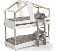 DEMEYERE Lits superposés TIMBER - 90 x 200 cm - Sommiers a lattes inclus - Bois et blanc