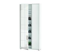 Demeyere Meuble à Chaussure Blanc avec Grand Miroir - Peut Contenir Jusqu’à 17-34 Paires de Chaussures - Double Espace Rangement Chaussure et Etagères - Made in France