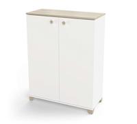 Demeyere Meuble de Rangement Salon-2 Portes Ouvrantes-Fabriqué en France-Garantie 2 Ans, Bois d'ingénierie, Brown, L 79,7 x P 35,1 x H 104,2 cm