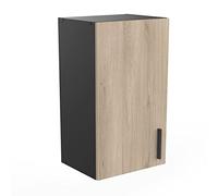 Demeyere Meuble Haut Cuisine-1 Porte-Origan-Fabriqué en France-Garantie 2 Ans, Bois d'ingénierie, KRONBERG/Noir Mat, L 40 x P 30 x H 70 cm