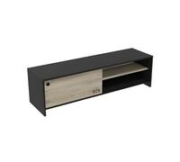 DEMEYERE Meuble TV 1 porte coulissante -Décor chêne kronberg - L 151,3 x P 42,3 x H 42,7 cm - TOMY