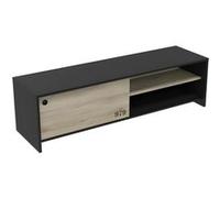 DEMEYERE Meuble TV 1 porte coulissante -Decor chene kronberg - L 151,3 x P 42,3 x H 42,7 cm - TOMY Naturel foncé G