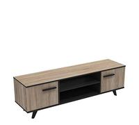 Demeyere - Meuble TV au Style Industriel Tendance - 2 Niches 2 Portes Ouvrantes - Banc au Support Robuste pour Votre écran de télé - Collection Wayne