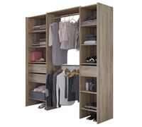 Kit dressing extensible - L192 x P50 x H205 cm - Décor Chêne Kronberg - MIAMI