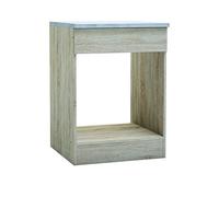 Demeyere - Native A3 - Base Four. Dim : 60x60x84,5h cm Col: Rovere. Mat: Panneau aggloméré.