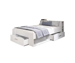 DEMEYERE Oxygène Lit adulte contemporain blanc mat - l 140 x L 190 cm