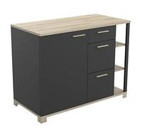 Buffet de cuisine Demeyere Meuble bas de cuisine 1 porte 3 tiroirs Atelier - Noir