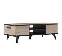 Demeyere - Table Basse Design Style Industriel - Idéal pour Votre Coin Salon TV - 2 Niches et 2 Tiroirs Coulissants - Collection Wayne