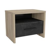 DEMEYERE Table de chevet 1 tiroir - Décor Chêne Kronberg - L 49,6 x P 36,3 x H 40,1 cm - COLORADO