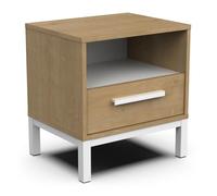 Demeyere Table De Chevet Murale 1 Tiroir & 1 Niche - Style Industriel - Coloris Chêne Hamilton & Blanc Mat - 53 x 54 x 40 cm