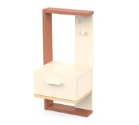 Demeyere Table de Chevet pour Adulte - Eclairage LED Intégré - Tiroir Silencieux - Table de Nuit Blanche et Terracotta Fonctionnelle et Elégante