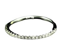 Demi-alliance en argent sterling 925 avec pierre CZ naturelle couleur incolore | Anneau plaqué argent serti de diamants | LK_DHR_0716