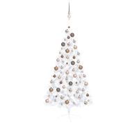 Mode Demi-Arbre De NoëL Artificiel Avec Led Et Boules Blanc 120 Cm-933150