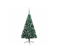 VIDAXL Demi-arbre de No?l artificiel avec LED et boules Vert 150 cm