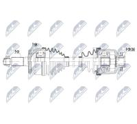 Demi-arbre Essieu avant droit NPW-KA-380 NTY pour KIA