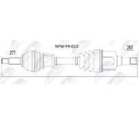 Demi-arbre Essieu avant gauche NPW-FR-013 NTY pour FORD MONDEO III