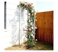 Demi-Arche De Jardin 7,8 Pieds Arche À Rosiers en Métal Demi-Côté Support pour Plantes Grimpantes avec Revêtement PE Treillis De Jardin Robuste pour Décoration De Cour(Noir,W240cm*H240cm)