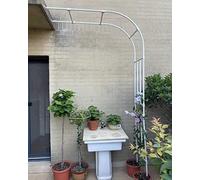 Demi-Arche de Jardin Arceau Rosier Grimpant 90x240x40cm 200x267x50cm 350x267x50cm Arche en métal Stable Tonnelle Arcade pour diverses Plantes grimpantes, Jardin extérieur, Noir/Blanc (Color : Blanc,