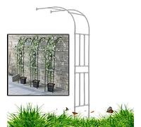 Demi-arche de jardin en métal pour montage mural, arche de rose, demi-arche murale latérale, pergola pour portails extérieurs, entrées et chemins, facile à assembler (couleur : blanc, dimensions : 220