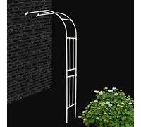 Demi-Arche de Jardin Murale en Métal pour Plantes Grimpantes et Rosiers, Structure en Acier Robuste, Pergola Treillis Extérieur, Largeurs 60-240cm, Hauteur 240cm(Blanc,W60XH240cm)