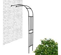 Demi-Arche de Jardin Murale en Métal pour Plantes Grimpantes et Rosiers, Structure en Acier Robuste, Pergola Treillis Extérieur, Largeurs 60-240cm, Hauteur 240cm(Noir,W180XH240CM)