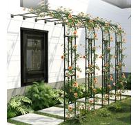 Demi arche de rosier d'extérieur en métal - 60 - 240 cm - Largeur réglable - Résistant aux intempéries - Treillis de jardin pour rosiers grimpants - Noir - 240 x 240 cm - Structure décorative