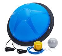 Demi-Ballon d'équilibre avec Base antidérapante texturée pour Une stabilité inébranlable, Comprend 2 Bandes de résistance + Pompe et Ballon Bonus - Puissance Ultime de Gym à Domicile et thérapie pour