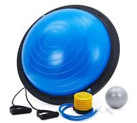 Demi-Ballon d'équilibre avec Base antidérapante texturée pour Une stabilité inébranlable, Comprend 2 Bandes de résistance + Pompe et Ballon Bonus - Puissance Ultime de Gym à Domicile et thérapie pour