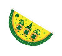 Demi-bannière en Éventail Irlandaise Verte en Polyester Réutilisable | Décoration Suspendue, Motif Nain Classique, Résistante à Déchirure, pour Fête Saint-patrick