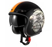 Demi Casque De Moto 3/4 Casque Jet Rétro Homologué ECEDOT Casques Vintage À Face Ouverte avec Visière Casques Bols Casque Mobylette pour Vélos Motos Scooter 6,XL:61-62CM