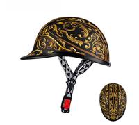 Demi-Casque De Moto Casque Bol Moto Homologué ECE Casque De Scooter Moto Casque Ouvert Rétro De Style Allemand pour Hommes Et Femmes Casque en ABS B,L=(59-60CM)